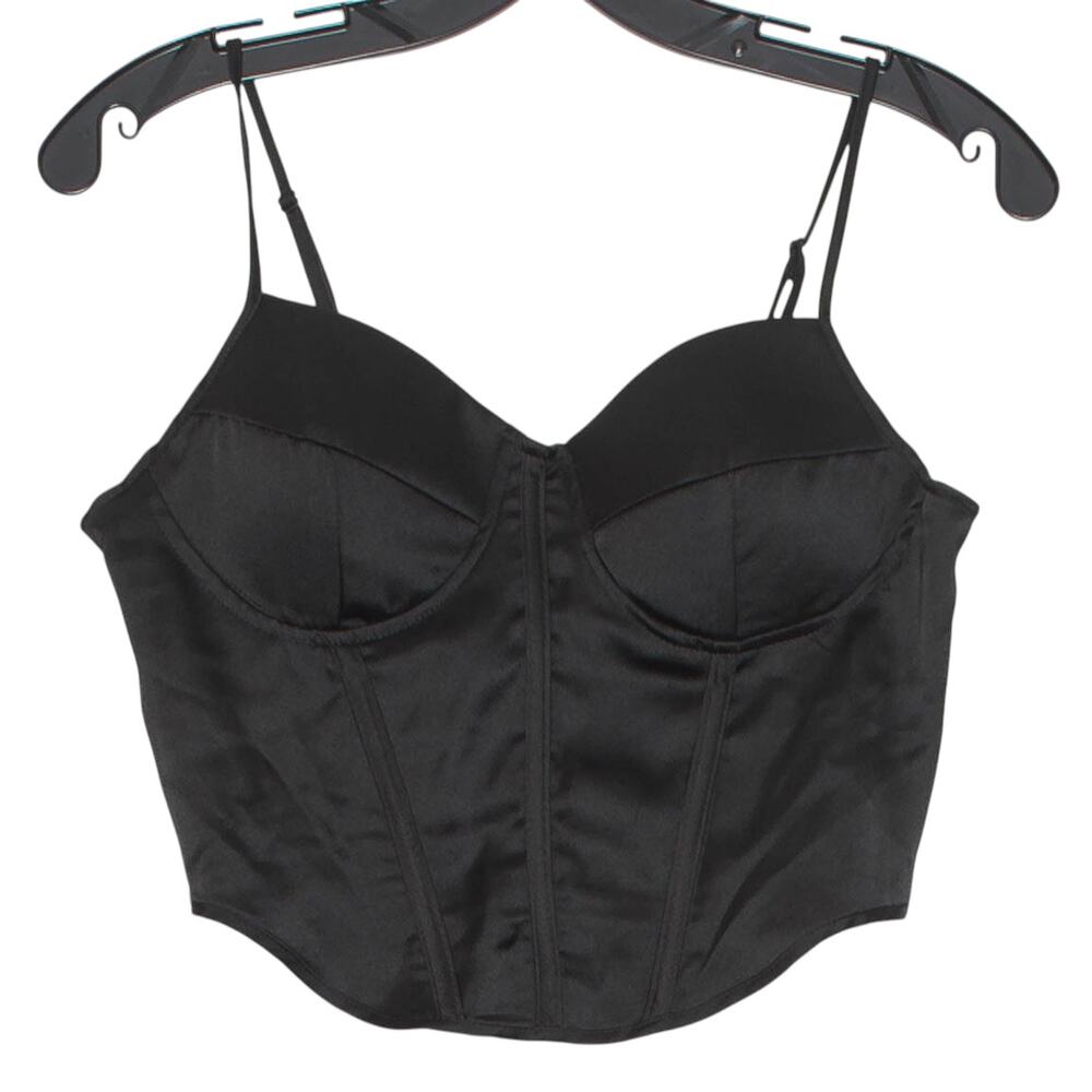 NWT Crop Top Corset Y2K Bustier Grunge Goth Coquette Dark Academia Black Medium